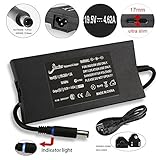[2 Years Warranty] 3 Prongs - Elivebuy® Ultra-Slim 19.5V 4.62A 90W AC Adapter/Power Supply&Cord for Dell Inspiron 1150 13 13r 1440 1464 14r 1558 1564 15r 1705 1720 1721 1750 17r 6400 8500 9200 9300 9400 E1505 E1705 M5010 M501r N3010 N4010 N5010 N5110 N7010 N7110 PP39L