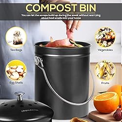 Utopia Kitchen Compost Bin for Kitchen Countertop