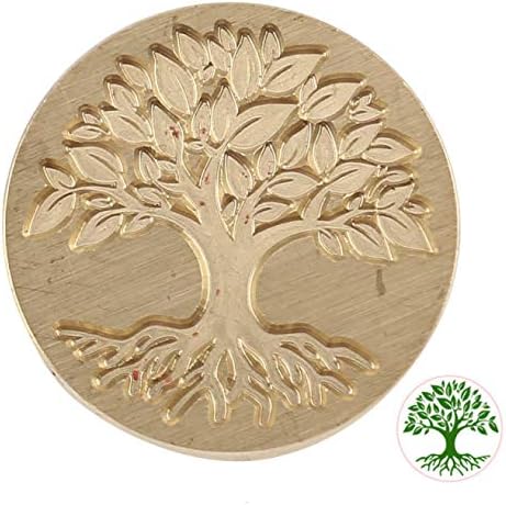 yuangong meritorious Copper Head Stamp Paint Wax Envelope Sealing Seal with Wood Handle(None Life Tree Series 02)