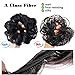 FESHFEN Messy Bun Hair Piece - Elastic Wavy Curly Hair Bun Scrunchies Extensions Synthetic Chignon Hairpieces for Women Girls, Natural Black 1 PCS