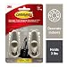 Command Brushed Nickel Forever Classic Metal Hook, Holds 3 lbs, Decorate Damage-Free, Indoor Use (FC12-BN-2ES)