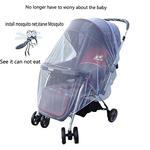 2 PCS NETTING 2 Ways Usage:1)Outdoor Baby Stroller Bug Net for Strollers Pushchair Mosquito Insect Shield Net Safe Infants Protection Mesh 2)Bug Net For Crib Bed Craddle - Thumbnail 2