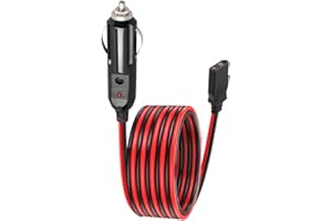 WOTRAVELPAL CB Radio Power Cord with Cigarette Lighter Plug, 3-Pin 2-Wire Fused Cable, 16AWG Heavy-Duty Copper Wire 59 Inch, Compatible with Cobra Galaxy Midland – CB Radio Accessories ﻿