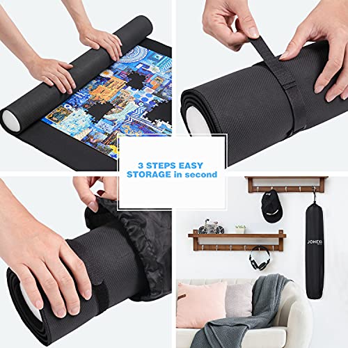 JOHEXI Jigsaw Puzzle Caddy Portable Puzzle Roll Up Mat Store and Transport to 1500 Pieces 46