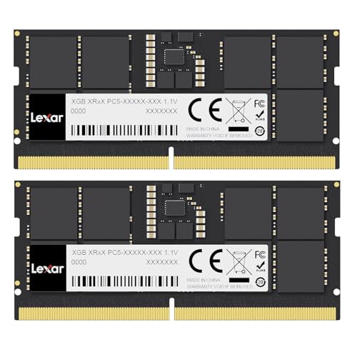 Lexar SODIMM 32GB Kit (2x16GB) DDR5 RAM 5600MHz, 262-Pin SODIMM Laptop-RAM, Hochleistungs Gaming DRAM SO-DIMM für Laptop-Speicher/All-in-One Intel NUC