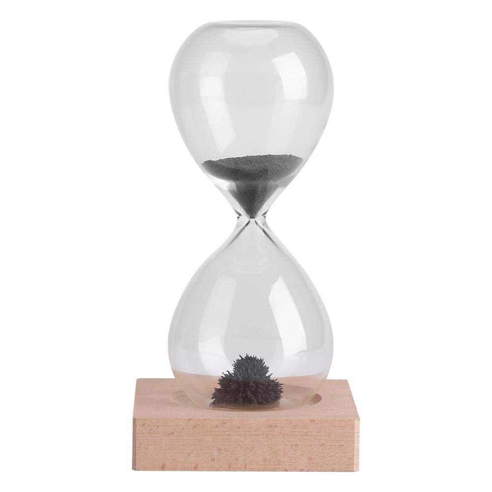 Aigid Hourglass - Magnetic Sand Timer Hourglass Toy Home Office Desktop Decoration Dispaly with Wooden Base