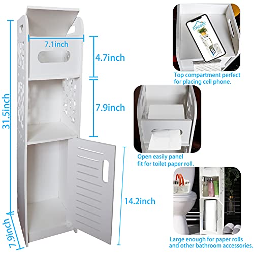 Forzater Narrow Bathroom Storage Cabinet, Slim Toilet Paper Storage ...