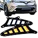Signal Lights Fits 2017-2018 Toyota C-HR | V1 Style Black Housing Clear Lens Front Bumper LED DRL Side Signal Lights W/Switchback Function By IKON MOTORSPORTS