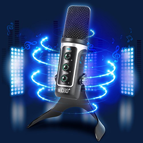 Tonor pc microphone usb with echo effect, easy connecti…