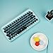 Bluetooth Mechanical Keyboard Vintage Keyboard Retro Keyboard LOFREE DOT Wireless Keyboard for Mac, Android, Windows with White LED Backlight and Rechargeable Battery (Blue)