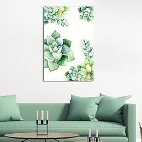 Succulent Plants Series Watercolor Succulents Plants on White Background