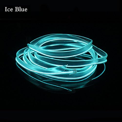 Dometool UK 9.84ft Automotive Car Interior Lighting Decor LED Neon Light Lamp Glow EL Wire String Strip 3M (Ice Blue)