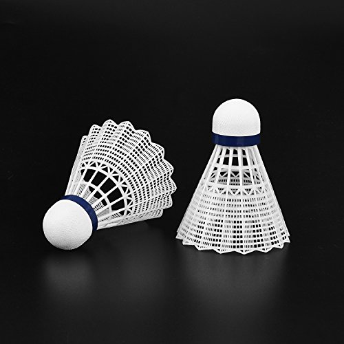 WHIZZ Badminton Birdies Nylon Shuttlecocks, Tube of 6 (White)