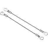 PATIKIL Stainless Steel Lanyard Cable 2mmx10cm, 4 Pack Eyelets Ended Security Wire Rope