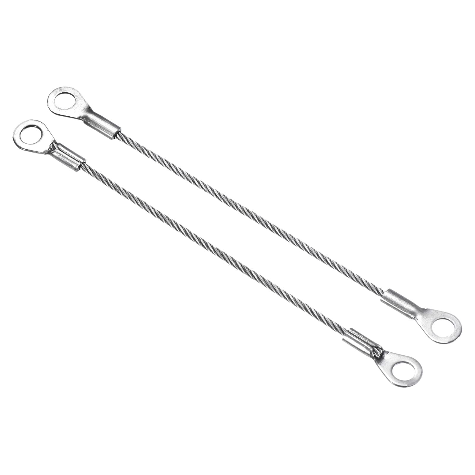 PATIKIL Stainless Steel Lanyard Cable 2mmx10cm, 4 Pack Eyelets Ended Security Wire Rope