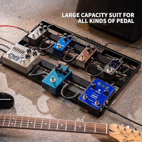 Peda lboard para Guitarra com Fonte de Alimentação Integrada, Feito em Alumínio Leve e Resistente, Inclui Saída USB, Maleta de Transporte, Adaptador e Cabos (55 * 34 * 10cm)