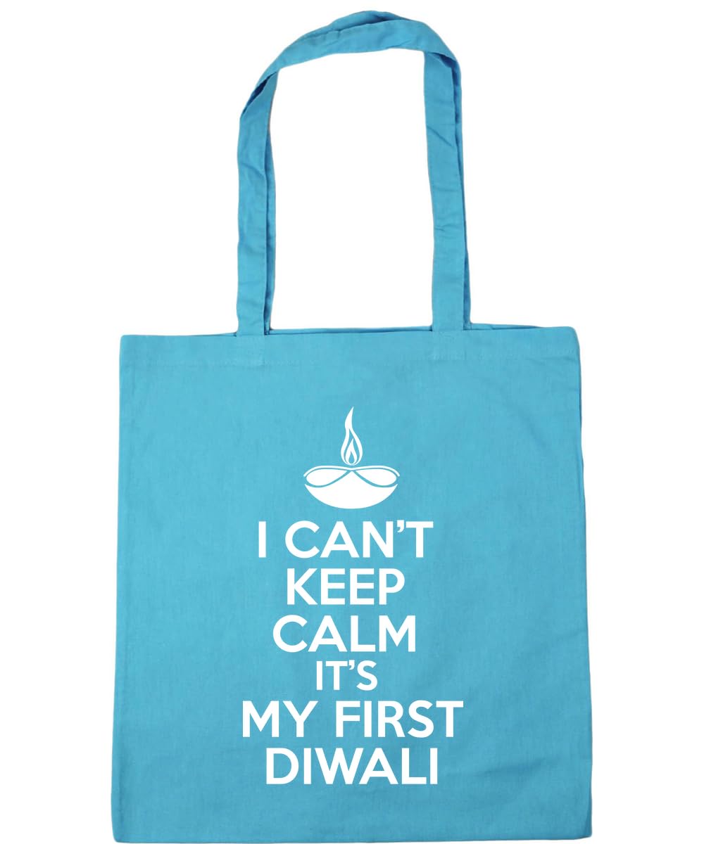 Hippowarehouse I can't keep calm it's my first diwali Tote Shopping Gym Beach Bag 42cm x38cm, 10 litres