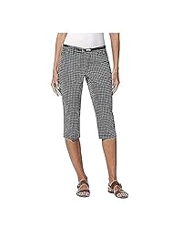 Gloria Vanderbilt Pantalones de verano casuales capri Anita con cinturón para dama