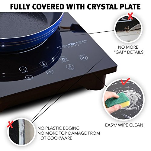 Evergreen Home 1800W Digital Induction Cooker Cooktop Portable