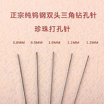 Generic 10pcs mix size : 10PCS/LOT Pearl Holing Needle Pearl Punng Mane Tungsten Steel Punch Needle Pearl Core Drill Double Triangle Hole Injection