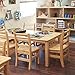 ECR4Kids Three Rung Ladderback Chair, 14in Seat Height, Classroom Seating, Honey, 2-Pack