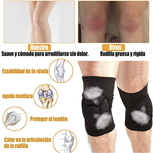 Rodilleras Voleibol, Rodilleras Deportivas, Rodilleras de Esponja Gruesa, Rodilleras Transpirables para Prevención de Colisiones para Deportes al Aire Libre, Correr, Gimnasio, Baloncesto (1 par)