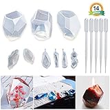 Silicone Molds for Resin Let's Resin 9PCS Resin Molds Crystal Stone Shape, Resin Jewelry Molds, Jewelry Casting Molds for Jewelry Necklace/Candle/Soap Making, Home Decoration