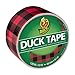 Duck 285222 Printed Duct Tape Single Roll, 1.88 Inches x 10 Yards, Red Buffalo Plaid