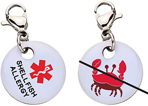 Shellfish Allergy Snap-On Bracelet Charm-Parent (Stainless Steel),86