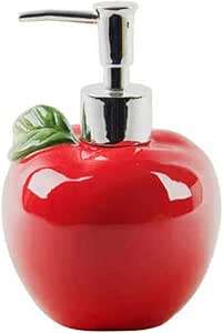 Dispensador de jabón y loción de manzana roja, de cerámica, para cocina