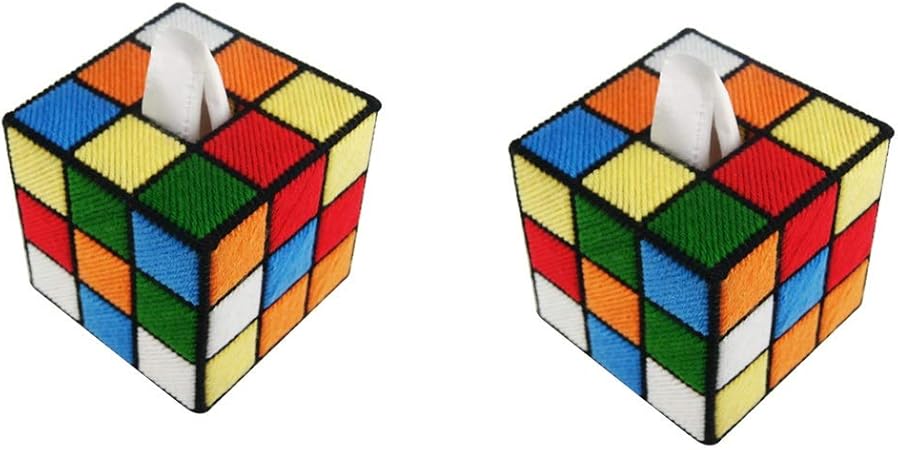 Juego de punto de cruz 3D Juego de bordado simple Caja de pañuelos de bricolaje, Caja