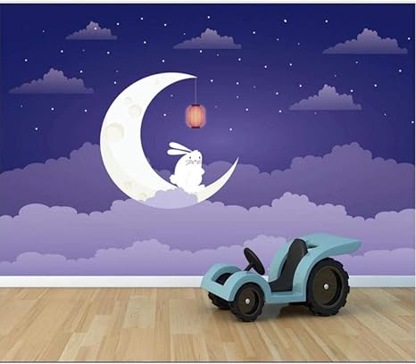 Amazon Co Jp 壁の写真の壁紙3 D天井壁画 壁紙漫画ファンタジースター空月ウサギ子供部屋背景壁280 Cm W X 180 Cm H Diy 工具 ガーデン