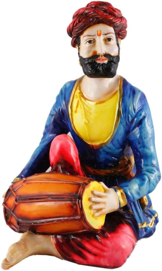 Jaipur Arts Rajasthani Men and Women Sitting Playing Musical Instruments (6" x 7.5")