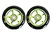 SCSK8 Metal Core Scooter Wheels 100mm BLACK and GREEN with FREE Bearings (scs-scooter-wheel-mc)