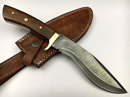 ASH dc9 Damascus steel custom handmade hunting bowie knife 12"