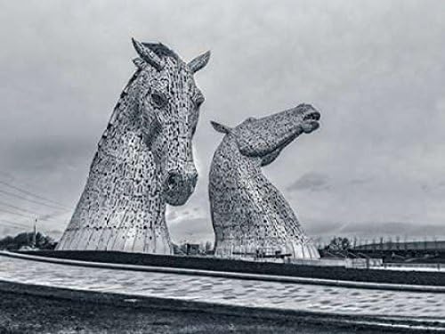 Amazon Com Posterazzi Pdxaf201503061206xc01large The Kelpies Horse Statue At The Helix Park In Falkirk Scotland Poster Print By Assaf Frank 18 X 24 Posters Prints