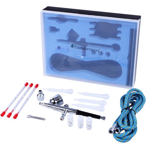 Timbertech Airbrush Kit with Compressor, Double Action Airbrush Gun and