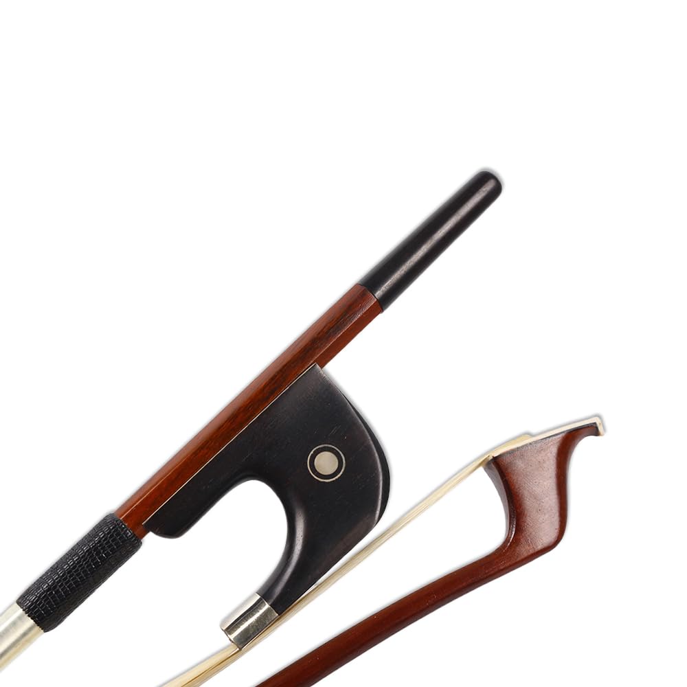 Yinfente 3/4 Upright double bass Bow Brazil wood German Bows Ebony Frog Eyes Inlay Natural Horse Hair Well balanced