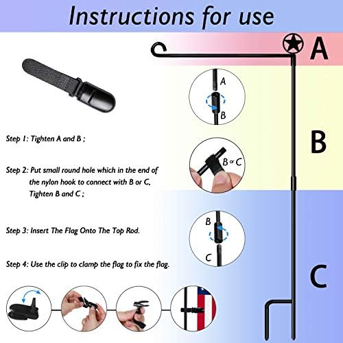 Colorful backyard flag on a stand with a clip, priced at $9.99.