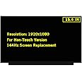 GBOLE 15.6" New Screen Replacement for Acer Predator Helios 300 PH315-53-72XD FHD 1920x1080 144Hz 40Pin LED LCD Display Screen Panel(Only for Non Touch)