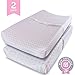 Baby Changing Pad Covers for Girls - 2 Pack - Ultra Soft Jersey Knit Cotton (Pink, White, Chevron and dots) Baby Changing Pad Cover by Ziggy Baby