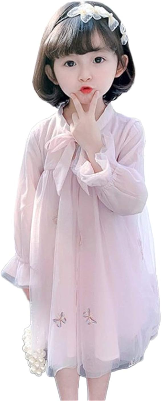 Amazon Yuanyuan ガールズドレス バタフライドレス 春のドレス 中小の子供 春のスタイル 洋風 韓国風 プリンセスドレス ガーゼ ドレス ネットガーゼドレス スカート 通販