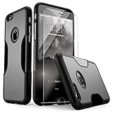 iPhone 6 Case, for iPhone 6s 6 (Gray Black) SaharaCase® Protective Kit Bundled with [ZeroDamage Tempered Glass Screen Protector] Rugged Slim Fit Shockproof Bumper Hard PC Back Protection Case