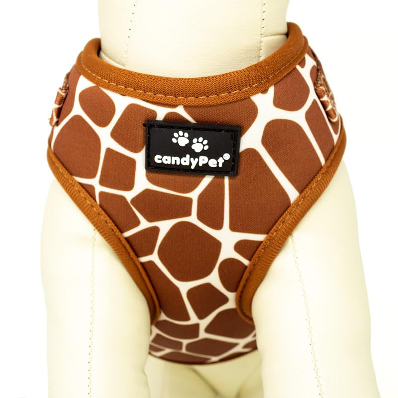 candyPet® - Adjustable Dog Collar and Chest Harness, Neoprene and Breathable Mesh, Giraffe, M