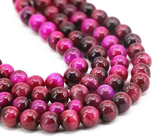 Nature Stone Round Loose Gemstone Bead for Jewelry Making DIY barcelet Necklace (Rose Tiger Eye, 8mm(47-50pcs/string))