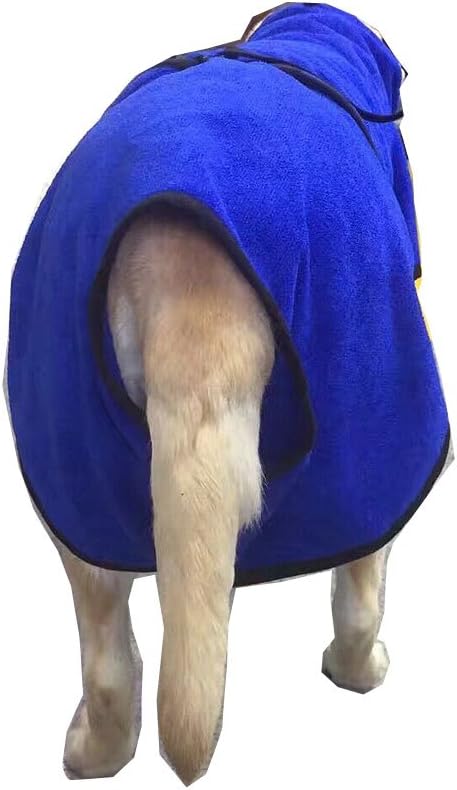 ZoonPark® Microfibre Dog Bathrobe, Quick Drying Dog Bathrobe Coat Pet Cat Dog Puppy Bath Towel Blue Color (L) - Image 5