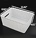Hommp 4-Pack Plastic Storage Bin, Stackable Pantry Organizer Bins, White