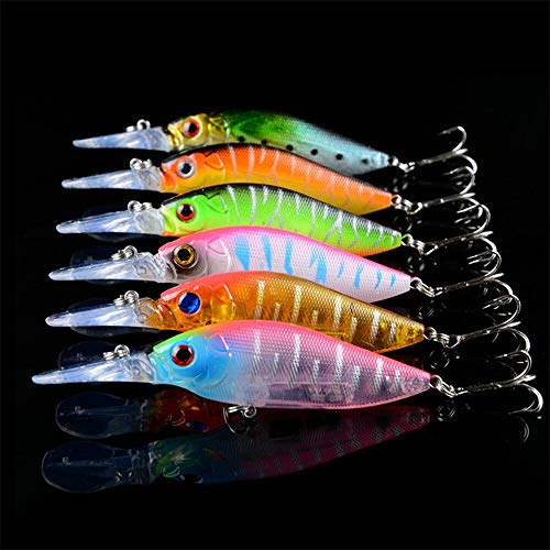 L-MEIQUN, 60pcs Angelköder Set Mixed 10 Modell-Harte Köder Artificial Make-Qualitäts-Bass Crankbait Wobbler Kunststoff… – Bild 7
