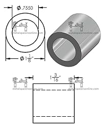 Aluminum Spacer 1-1/8" OD x 3/4" ID x Choose Your