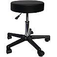 Kunova Round Height Hydraulic Adjustable Rolling Stool, Drafting Stool with Large Wide Base Great for Spa Facial Massage Tatt